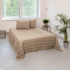 Haus Juego de Cubrecama Franjas Camel 100% Poliéster