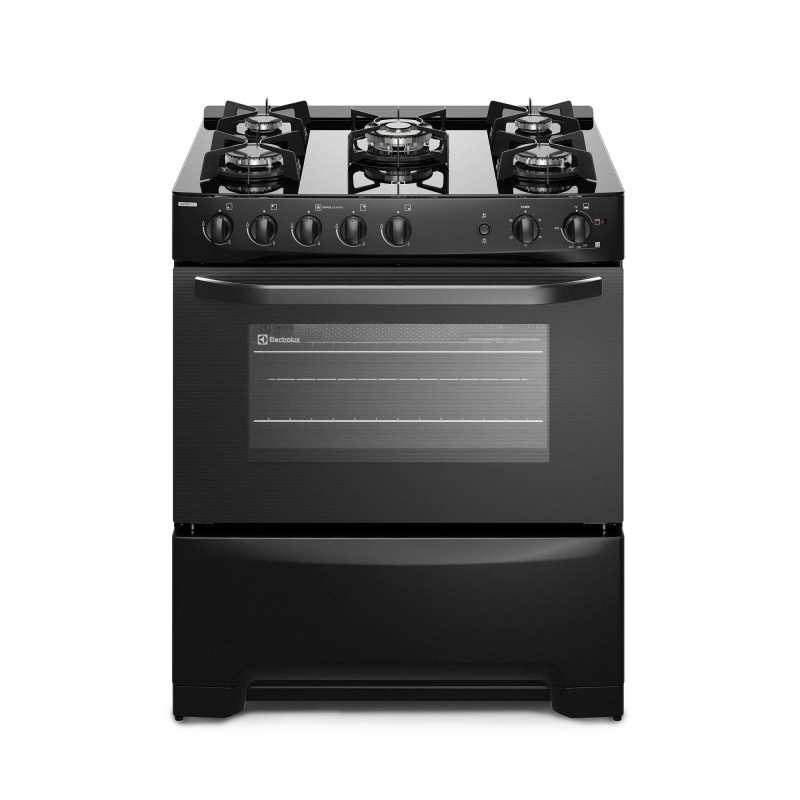 Electrolux Cocina a Gas Vitrocerámica FE5GPE Negro 5 Quemadores 76cm