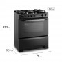 Electrolux Cocina a Gas Vitrocerámica FE5GPE Negro 5 Quemadores 76cm