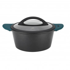 Fagor Olla con Tapa para Inducción Future 20cm / 3L Negro / Turqueza de Aluminio  Antiadherente