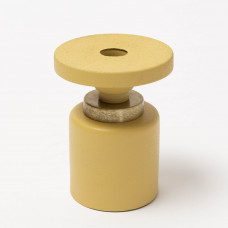 Candelabro Portavela Redondo Pequeño Mostaza / Dorado de Hierro