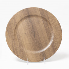 Plato Base Redondo Amaderado 33cm de Polipropileno