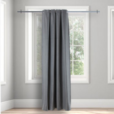 Cortina Decorativa Blackout Homer Gris 229x140cm 100% Poliéster con Ojales