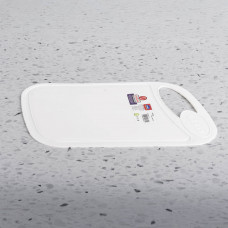 Tabla para Picar con Agarradera 23x19.5cm Antimicrobiano Blanco de Plástico