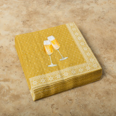 Juego de 20 Servilleta Lunch Golden Drinks Dorado 33x33cm