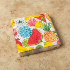 Juego de 20 Servilletas Cocktail Fruity Fruits Multicolor 25x25cm