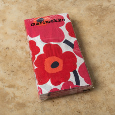 Juego de 16 Toallas Visita Flor Unikko Rojo 33x42cm de Papel