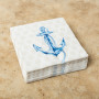 Juego de 20 Servilletas Cocktail Achor Beige / Azul 25x25cm
