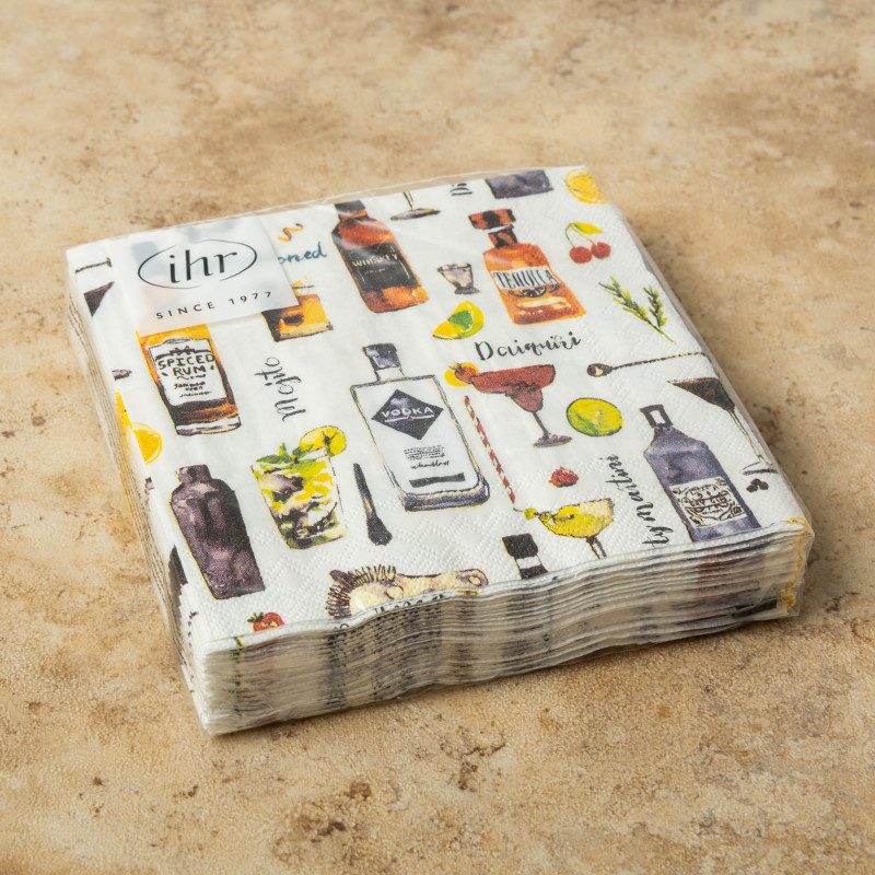 Juego de 20 Servilletas Cocktail for Him Beige 25x25cm