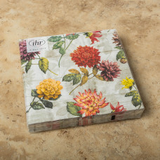 Juego de 20 Servilletas Lunch Flor Gemma Taupe 33x33cm