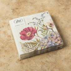 Juego de 20 Servilletas Cocktail Flor Belle Fleurs Beige 25x25cm