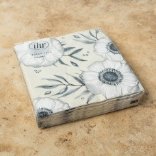 Juego de 20 Servilletas Cocktail Holly Flower Beige 25x25cm