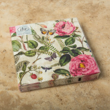 Juego de 20 Servilletas Lunch Flores Mette Crema 33x33cm