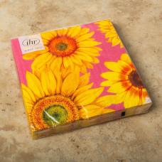 Juego de 20 Servilleta Lunch Joyful Sunflower Fucsia / Amarillo 33x33cm