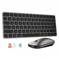 Meetion Teclado y Mouse Inalámbricos Bluetooth ikey C210 Negro