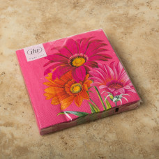 Juego de 20 Servilletas Lunch Joyful Gerbera Naranja 33x33cm