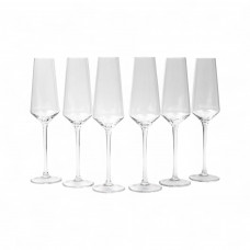 Juego de 6 Copas Flauta Clear 0.25L de Vidrio