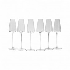 Juego de 6 Copas para Champagne Clear 0.28L de Vidrio