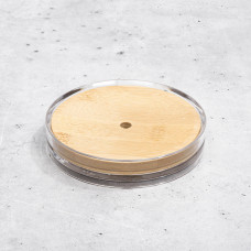 Jabonera Redondo Clear / Bamboo de Plástico
