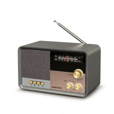 Crosley Parlante Bluetooth Tribute CR3036D-CL Gris con Radio FM-AM, AUX y Conector de Audífonos