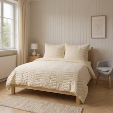 Haus Juego de Cubrecama Cozy Beige 100% Poliéster