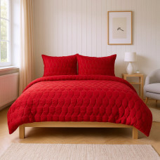 Haus Juego de Cubrecama Cozy Rojo 100% Poliéster