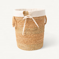 Haus Hamper Redondo Natural con Forro de Algodón y Asas
