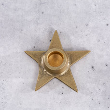 Portavela Estrella Pequeño Dorado de Aluminio