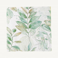 Juego de 20 Servilletas Lunch Soft Petal Leaves Blanco 33x33cm