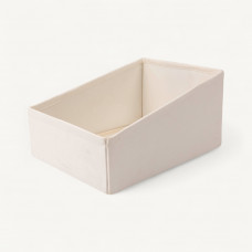 Haus Caja Organizadora Rectangular Beige 16x24x32cm de Algodón con Cierre