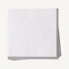 Juego de 20 Servilletas Cocktail Linen Blanco / Silver 25x25cm