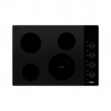 Whirlpool Plancha de Cocina Eléctrica WCE55US0HB Negro de Vitrocerámica 76cm con 4 Zonas / 1 Zona Dual e Indicador