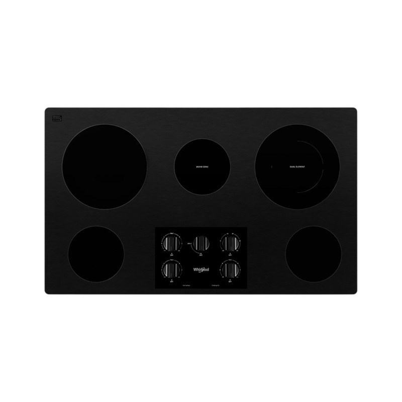 Whirlpool Plancha de Cocina Eléctrica WCE55US6HB Negro de Vitrocerámica 91cm con 5 Zonas / 1 Zona Dual