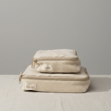 Haus Organizador Mediano Beige 13x21x5cm de Algodón y Yute para Viaje