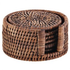 Juego de 6 posa vasos con base Natural Rattan Haus