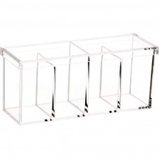 Organizador Multiusos Rectangular Mediano Con Tapa 4 Servicios 100% Acrílico