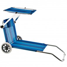 Silla perezosa para playa con visera y ruedas Rayas