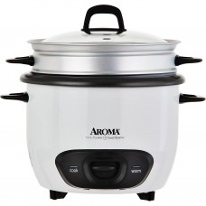 Olla arrocera con vaporera y tapa de vidrio 14 tazas 500W Aroma