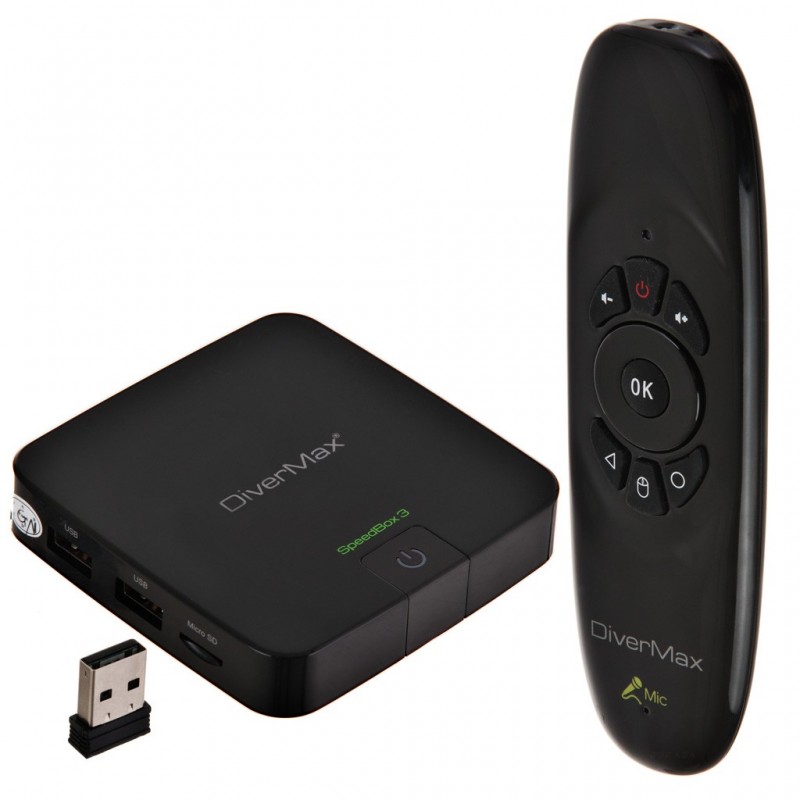 Convertidor Smart para TV con control de voz y teclado 3 USB SpeedBox 3  DiverMax