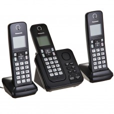 Teléfono Inalámbrico 1/6 con 3 Auriculares / Contestador de Llamadas KX-TGC363LAB Panasonic